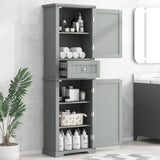 ZUN Tall Bathroom Storage Cabinet, Freestanding Storage Cabinet with Drawer and Adjustable Shelf, MDF 15116990