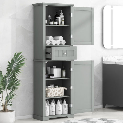 ZUN Tall Bathroom Storage Cabinet, Freestanding Storage Cabinet with Drawer and Adjustable Shelf, MDF WF312727AAE