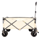 ZUN Folding Wagon, Heavy Duty Utility Beach Wagon Cart for Sand with Big Wheels, Adjustable Handle&Drink W321P163961