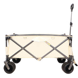 ZUN Folding Wagon, Heavy Duty Utility Beach Wagon Cart for Sand with Big Wheels, Adjustable Handle&Drink W1364P154997