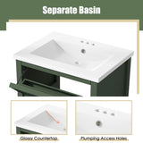 24'' Vanity with Top Sink, Modern Storage Cabinet with 2 Drawers, Single Sink N710P191968F