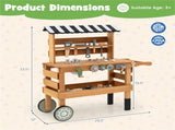 2-in-1 Wooden Kids Tool Bench & Rolling Cart Pretend Play Workshop Toy for Toddlers Age 3 72208731