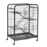 ZUN 37" Metal Ferret Chinchilla Cage, Small Animals Hutch with Ramps and Feeders and Wheels, Rabbit 81251657