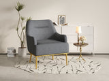 Modern Accent Chair Upholstered Armchair Single Sofa Chair with Curved Backrest and Gold Metal Legs N763P360684R