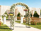 8 ft Black Steel Garden Arbor Trellis Large Base Arch Stand for Backyard Garden & Wedding Entrance 86372504