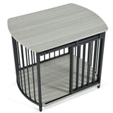 31.5" Furniture Style Dog Crate for Small and Medium Dogs, Wooden Cage Indoor Kennel Furniture, N704P247045E