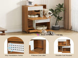 Modern 2 IN 1 Cat Furniture, Cat Litter Box Enclosure Side Table, Cat House with Storage, for 2 N752P394342D