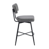 ZUN 26''Retro Swivel Counter Stools Set of 2,Grey Counter Stools with iron Frame,PU Sponge N780P199991G