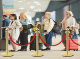 4PCS Gold Stanchions Posts with 3PCS 5 ft Red Velvet Rope, Red Velvet Rope Stanchion Set Crowd 82790291