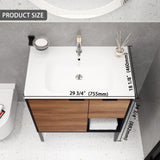 30 inch Freestanding Bathroom Vanity With Gel Sink, Soft Closing Door and 2/3 Soft Closing Drawers W999102639