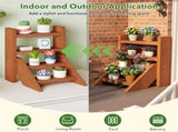 Compact Easy-Assemble Wooden Plant Stand, Succulent Seedling Pot Rack for Window Balcony Desktop 62051594