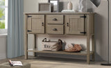 48'' Solid Wood Sideboard Console Table with 2 Drawers and Cabinets and Bottom Shelf, Retro Style W120270248