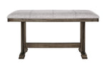 ZUN 1Pc Transitional Counter Height Bench Upholstered Seat Brown/Gray Fabric Wood Metal Dining Room B011P206736