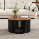 ACACIA SOLID WOOD COFFEE TABLE,NATURAL & BLACK COLOR N770P269893N