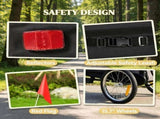 Dog Bike Trailer Pet Cart Bicycle Carrier with 2 Entrances, Safety Leash, Reflectors & Flag 20304097