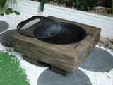 ZUN Wood-Fueled Outdoor Fire Pit with Wood Grain Design W2734P228321