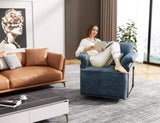 360 Degree Square Swivel Accent Sofa Chair,Fluffy Fabric Lounge Wide Upholstered Reading Chair with W2012P319079
