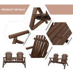 ZUN Wood Patio Chair Bench with Center Coffee Table/Garden chairs/courtyard chairs 98059382