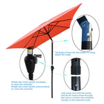 ZUN 6 x 9ft Patio Umbrella Outdoor Waterproof Umbrella with Crank and Push Button Tilt without flap for 57840535