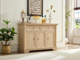 Farmhouse Style Kitchen Storage Cabinet, Large Wall Cabinet with Drawers and Doors in Roman Column W2393P300542
