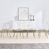 ZUN Modern simple transparent dining chair plastic chair armless crystal chair Nordic creative makeup W1151111205