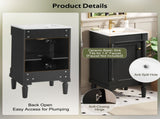 18" French Style Bathroom Cabinet with Storage, Small Space Solution with Ceramic Sink, Adjustable N710P415332B