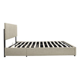 ZUN Full Upholstered Platform Bed with Lifting Storage, Full Size Bed Frame with Storage and Tufted W1670P147577