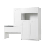 ON-TREND Elegant 2-in-1 Shoe Cabinets with Soft Cushion, Modern Storage Bench with Arched Doors & N721P245716K