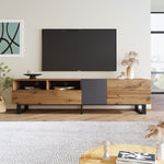 ZUN Modern TV Stand for 80'' TV Double Storage Space, Media Console Table, Entertainment Center 36477386