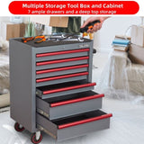 7-Drawer Rolling Tool Chest with Locking Wheels & Drawers, 18.1" D x 26.6" W x 38.3" H Mobile Tool W3037P309487