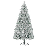 6FT Snow Flocked Christmas, Pre-Lit Set with & Garland & Wreath, Artificial Hinged Xmas 94870268