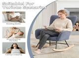 Teddy Fabric Wingback Glider Rocker with Side Storage Pocket, Soft Comfy Nursing Rocking Chair, 63017357