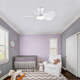 ZUN 30 In Small Kid's Ceiling Fan Lighting with Remote Control for Small Children Room 07693757