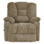 ZUN Modern Luxurious Reclining Chair Plush Arms Brown Chenille Fabric Upholstered Solid Wood Frame B011P204483