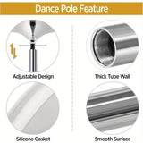 ZUN Professional Dance Pole Rotating Static Dance Pole Portable Detachable Dance Pole Kit, Suitable for 73732657