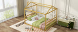 Metal House Shape Platform Bed, Gold, Queen MF314071AAL