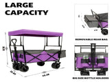 480Lbs Collapsible Wagon with Canopy,Wagon Stroller with 7" All-Terrain Wheels, Lightweight Foldable 47984277