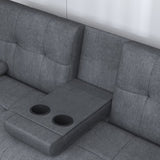 ZUN FOLDABLE SOFA BED WITH CUP HOLDER W1410P185261