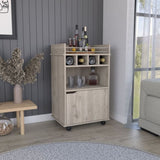 Phoenix Bar Cart with 2 Open Shelves 4 Cubbies and Cabinet B070P173180