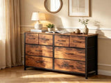 8 Drawers Fabric Cabinet Metal Frame Wide Wood Top Storage Tower TV Stand Clothes Organizer for 74700124