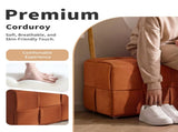 Ottoman Foot Rest Soft and Comfortable Ottoman Square Corduroy Woven Design Sofa Stool Brown W3851P453274