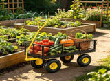 900 Lbs Steel Garden Cart Heavy Duty Yard Wagon with 10 Inch Tires and 180 Degree Rotating Handle 29023982