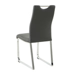 ZUN Modern Charcoal PU dining chair, cloth upholstered chair, electroplated metal chair legs, suitable W210P224289