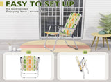 Set of 2 Webbed Folding Beach Chairs, Outdoor Patio Lawn Foldable Chairs for Camping Fishing Yard 34057801