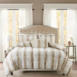 King 4PC Faux Fur Comforter Set B03597021