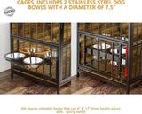 ZUN Dog Crate Furniture-Style Cages for Large Dogs Indoor Heavy Duty Super Sturdy 41" T3210P294077