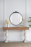 36" x 39" Classic Design Mirror with Round Shape and Baroque Inspired Frame for Bathroom, Entryway W2078124103