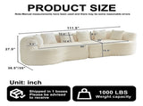 Curved Sectional Sofa, 111.5-inch Oversized Modern Bone-Free Cloud Sofa with 6 Pillows Luxury W3505P456570
