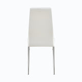 Modern Style Dining Chair Set for 4 with Comfortable PU Leather and Silver Chrome Plated chair W241P294834