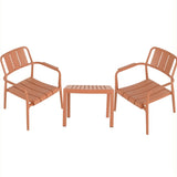 2-Piece PP Single-Seater Chairs Coffee Table Set Indoor/Outdoor Multi-Purpose Furniture for W3450P323335